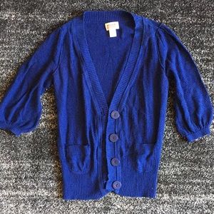 Royal Blue Cropped Cardigan